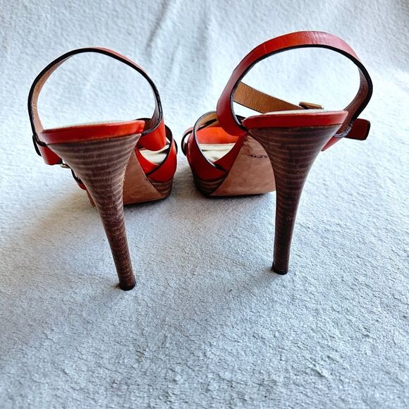 Coach Dani platform heels sandals‎ size 10 B Papaya / orange gold - Picture 8 of 12